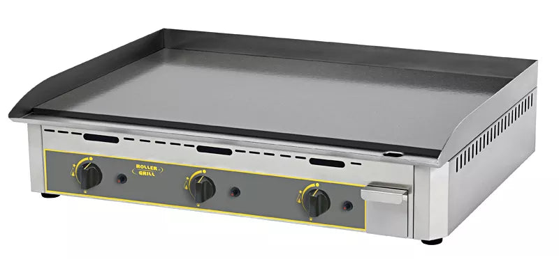 Plita fry top pe gaz cu suprafata din otel emailat - 3 zone de gatit, putere 9,6 kW