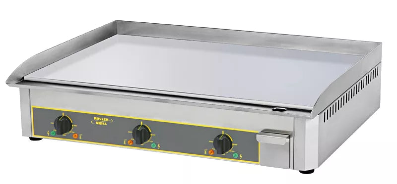 Plita fry top electrica cu placa din otel cromat - 3 zone de gatit independente, 9 kw, 900x400mm