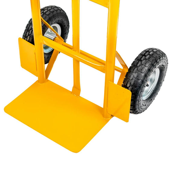 Carucior transport pliabil 2in1 de magazie tip roaba 250kg galben