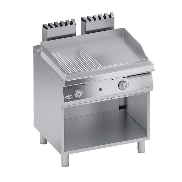 Plita fry-top neted+striat,  alimentare gaz, 10.50 kW