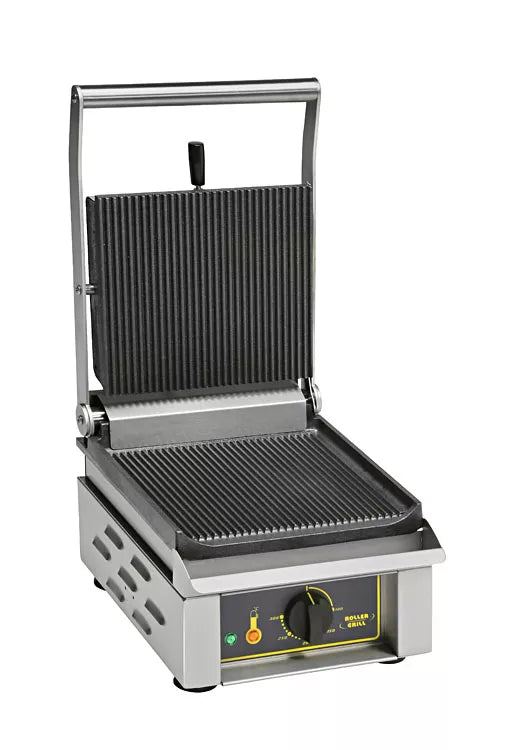 Presa grill din fonta bruta 2kw - model specializat pentru hamburgeri si friptura cu suprafata de gatit 260x240mm