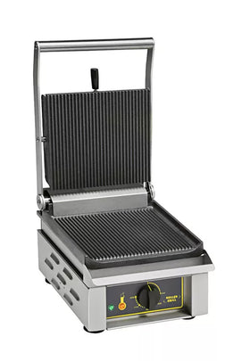 Presa grill din fonta bruta 2kw - model specializat pentru hamburgeri si friptura cu suprafata de gatit 260x240mm