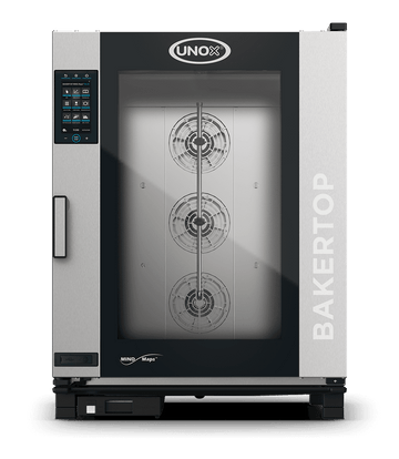 Cuptor UNOX pentru patiserie BAKERTOP MIND.Maps PLUS 10 tăvi 600×400 alimentare electrică comenzi digitale PLUS — balama stânga