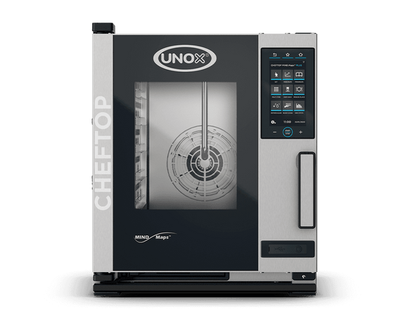 Cuptor UNOX pentru bucătărie CHEFTOP MIND.Maps PLUS COMPACT 5 tăvi GN 1/1 alimentare electrică comenzi digitale PLUS — balama dreapta