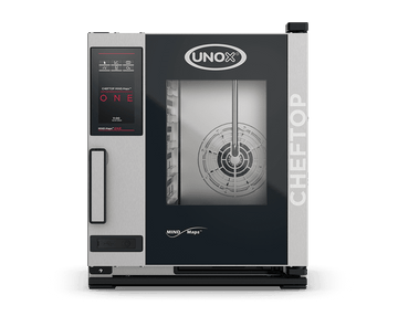 Cuptor UNOX pentru bucătărie CHEFTOP MIND.Maps ONE COMPACT 5 tăvi GN 2/3 alimentare electrică comenzi digitale ONE — balama stânga
