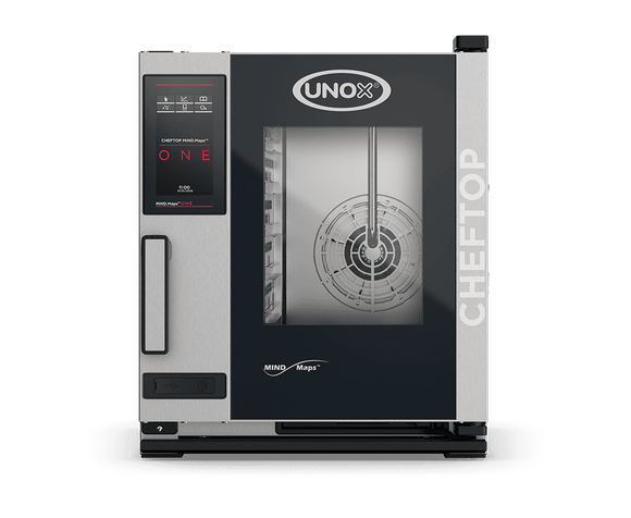 Cuptor UNOX pentru bucătărie CHEFTOP MIND.Maps ONE COMPACT 5 tăvi GN 2/3 alimentare electrică comenzi digitale ONE — balama stânga