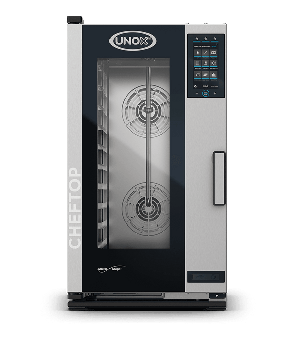 Cuptor UNOX pentru bucătărie CHEFTOP MIND.Maps PLUS COMPACT 10 tăvi GN 1/1 alimentare electrică comenzi digitale PLUS — balama dreapta