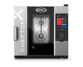 Cuptor UNOX pentru bucătărie CHEFTOP-X 6 tăvi GN 1/1 alimentare electrică comenzi digitale Digital.ID — balama stânga cu colectare grăsime