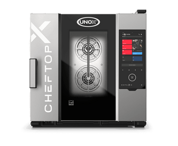 Cuptor UNOX pentru bucatarie CHEFTOP-X 6 tavi GN 1/1 alimentare gaz comenzi digitale Digital.ID — balama stanga