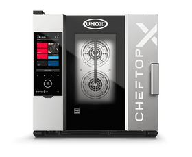 Cuptor UNOX pentru bucătărie CHEFTOP-X 6 tăvi GN 1/1 alimentare gaz comenzi digitale Digital.ID — balama dreapta