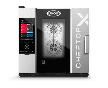 Cuptor UNOX pentru bucatarie CHEFTOP-X 6 tavi GN 1/1 alimentare gaz comenzi digitale Digital.ID — balama dreapta