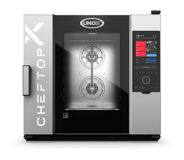 Cuptor UNOX pentru bucătărie CHEFTOP-X 6 tăvi GN 2/1 alimentare electrică comenzi digitale Digital.ID — balama stânga cu colectare grăsime