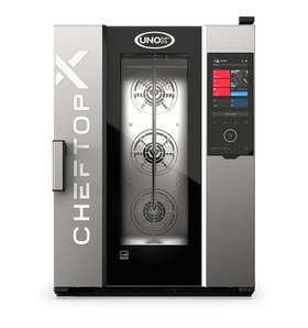 Cuptor UNOX pentru bucătărie CHEFTOP-X 10 tăvi GN 1/1 alimentare gaz comenzi digitale Digital.ID — balama stânga cu Ethernet
