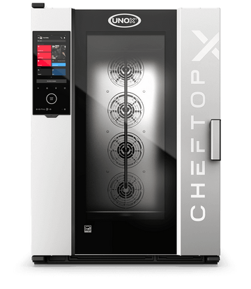 Cuptor UNOX pentru bucătărie CHEFTOP-X 10 tăvi GN 2/1 alimentare gaz comenzi digitale Digital.ID — balama dreapta