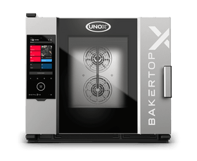 Cuptor UNOX pentru patiserie BAKERTOP-X 5 tăvi 600×400 alimentare electrică comenzi digitale Digital.ID — balama dreapta