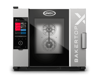 Cuptor UNOX pentru patiserie BAKERTOP-X 5 tăvi 600×400 alimentare electrică comenzi digitale Digital.ID — balama dreapta