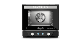 Cuptor UNOX pentru patiserie BAKERLUX CLASSIC convecție 3 tăvi 342×242 alimentare electrică — ușă rabatabilă · XENA-03QS-MADN — model nou 2026