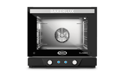 Cuptor UNOX pentru patiserie BAKERLUX CLASSIC convecție 4 tăvi 460×330 alimentare electrică — ușă rabatabilă · XENA-04HS-MADN — model nou 2026