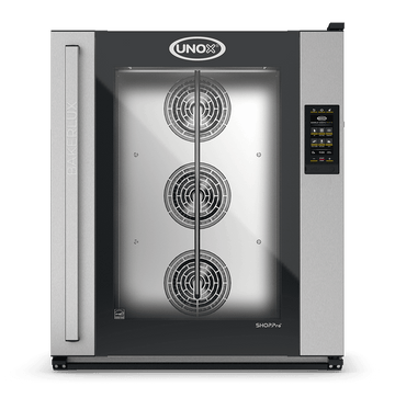 Cuptor UNOX pentru patiserie BAKERLUX SHOP.Pro MASTER 10 tăvi 600×400 alimentare electrică — balama stânga · XEFR-10EU-EMLV-MT