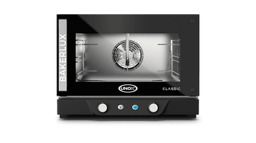 Cuptor UNOX pentru patiserie BAKERLUX CLASSIC convecție cu umiditate 3 tăvi 460×330 alimentare electrică — balama pe stânga · XENA-03HS-MALV — model nou 2026