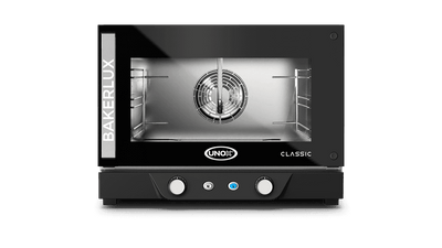Cuptor UNOX pentru patiserie BAKERLUX CLASSIC convecție cu umiditate 3 tăvi 460×330 alimentare electrică — balama pe stânga · XENA-03HS-MALV — model nou 2026