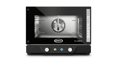 Cuptor UNOX pentru patiserie BAKERLUX CLASSIC convecție cu umiditate 3 tăvi 460×330 alimentare electrică — balama pe dreapta · XENA-03HS-MARV — model nou 2026