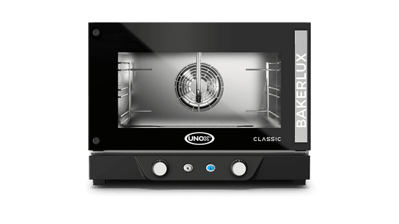 Cuptor UNOX pentru patiserie BAKERLUX CLASSIC convecție cu umiditate 3 tăvi 460×330 alimentare electrică — balama pe dreapta · XENA-03HS-MARV — model nou 2026