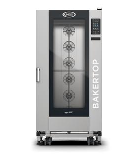 Cuptor UNOX pentru patiserie BAKERTOP MIND.Maps PLUS BIG 16 tăvi 600×400 alimentare gaz comenzi digitale PLUS — balama stânga