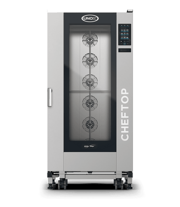 Cuptor UNOX pentru bucătărie CHEFTOP MIND.Maps PLUS BIG 20 tăvi GN 2/1 alimentare electrică comenzi digitale — balama stânga 380-415V