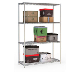 Rastel metalic cromat cu 4 polite, 45x120xH180 cm, capacitate 250 kg. - eurogastro.ro