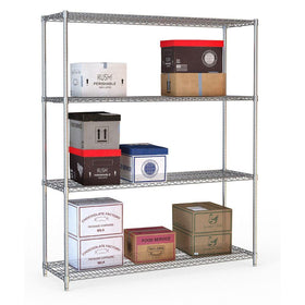 Rastel metalic cromat cu 4 polite, 45x150xH180 cm, capacitate 250 kg. - eurogastro.ro