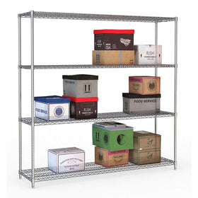 Rastel metalic cromat cu 4 polite, 45x180xH180 cm, capacitate 250 kg. - eurogastro.ro