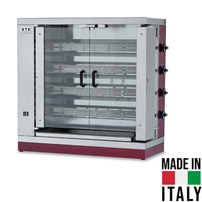 Rotisor pe gaz, 4 tije, 16-20 pui, 24 kW