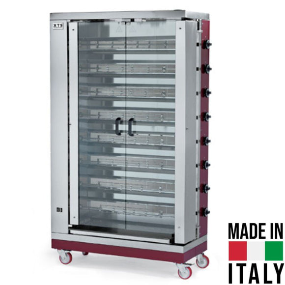 Rotisor pe gaz, 8 tije, 32-40 pui, 48 kW