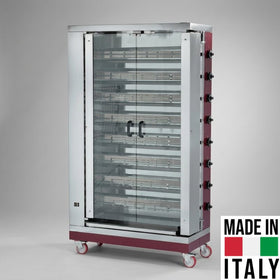 Rotisor pe gaz, 8 tije, 32-40 pui, 48 kW