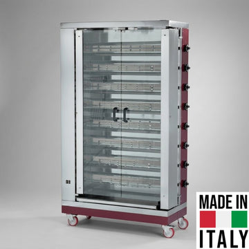 Rotisor pe gaz, 8 tije, 32-40 pui, 48 kW