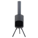 Semineu de gradina RedFire Fuego Small negru mat, cu cos de fum inalt, pe trei picioare