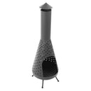 Semineu de gradina RedFire Napa negru mat, conic, cu model perforat, cos inalt si trei picioare