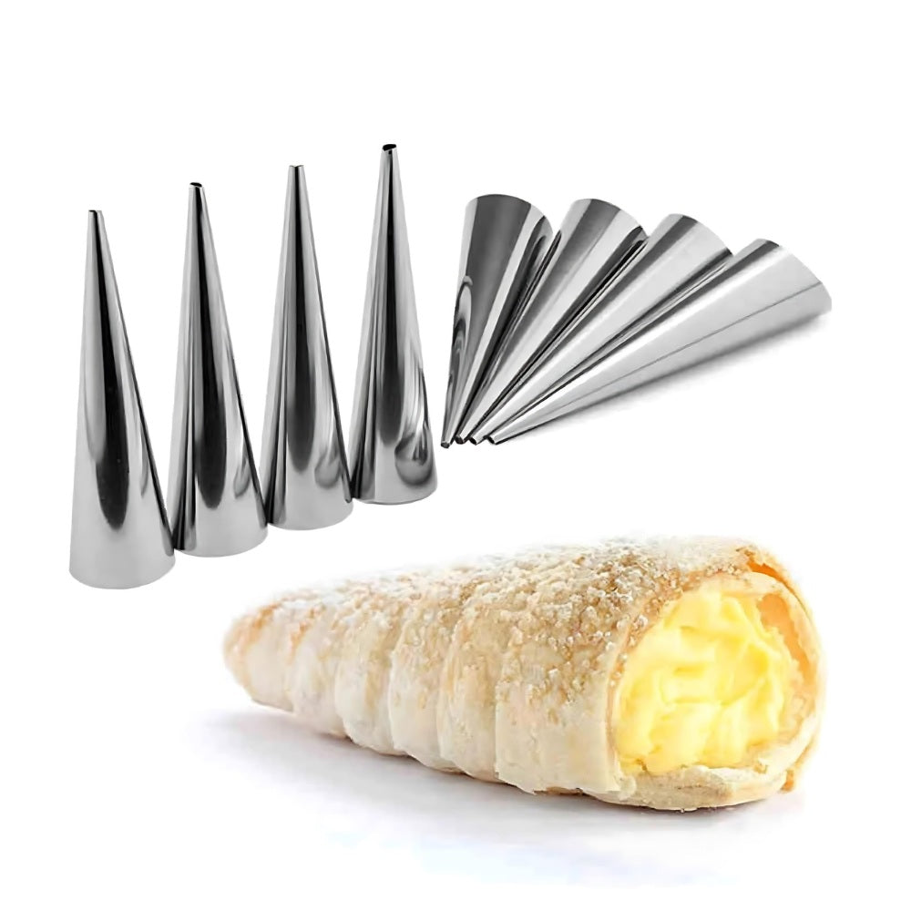 Set 10 forme conice pentru rulouri, cannolli, 9 cm