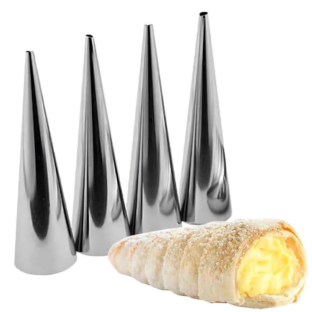 Set 4 forme conice pentru rulouri, cannolli, 12 cm