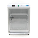 Congelator vertical cu usa sticla Maxima, 200 litri, alb, 332 W