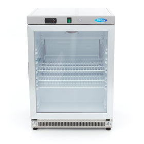 Frigider inox cu usa sticla, 0/+8 °C, 200 Litri