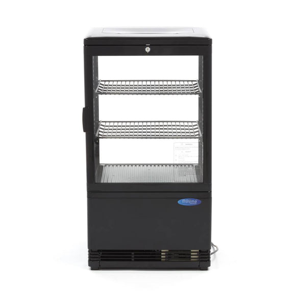 Vitrina refrigerata de banc, 58 Litri, cu iluminare, H 81 cm, negru
