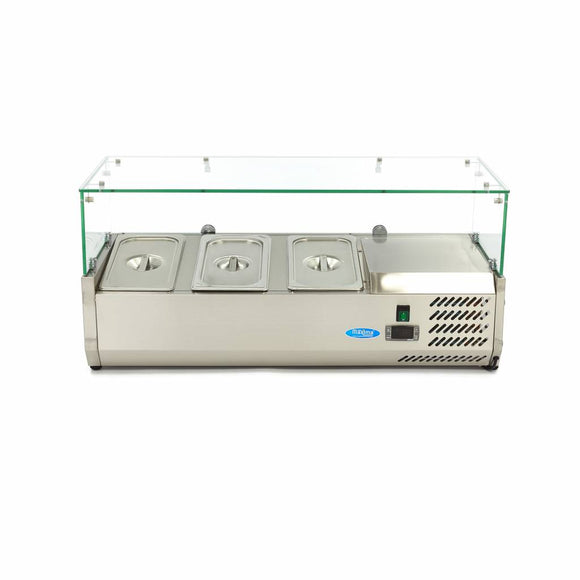 Vitrina refrigerata de banc pentru ingrediente Maxima, 95cm, 3 cuve GN 1/3, 87 litri, 230V