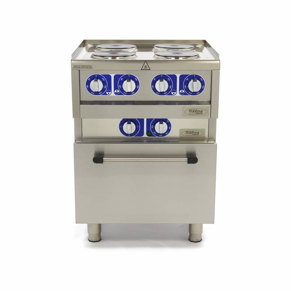 Masina de gatit electrica cu 4 plite si cuptor Maxima, linia 600, 60cm, 380V, 10kW