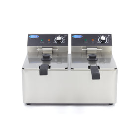 Friteuza electrica de banc 2x8L, 2 cosuri, 230V, 6.5kW Friteuza electrica dubla cu o