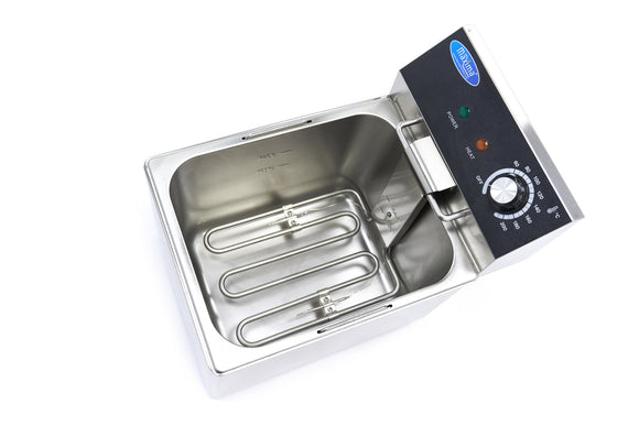 Friteuza electrica de banc, 8L, 1 cos, 230V, 3,25kW Cu aceasta friteuza de inalta