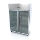 Frigider inox cu 2 usi sticla Maxima, 1200 litri, 6 polite reglabile GN 2/1, 400 W