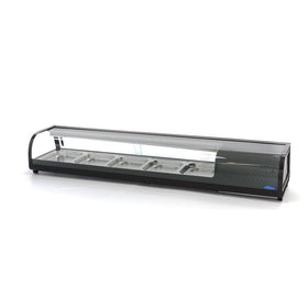 Vitrina refrigerata pentru sushi / tapas, 0°C / +12°C, cu 5 cuve GN 1/2, iluminare LED, racire statica