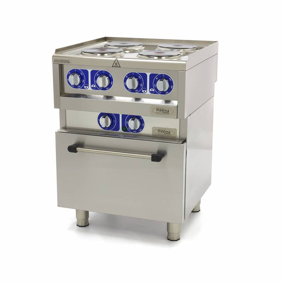 Masina de gatit electrica cu 4 plite si cuptor Maxima, linia 600, 60cm, 380V, 10kW